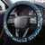 Kia Orana Cook Islands Steering Wheel Cover Tiare and Stars - Navy Blue