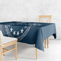 Kia Orana Cook Islands Tablecloth Tiare and Stars - Navy Blue LT7 - Polynesian Pride