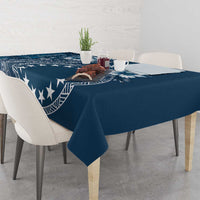 Kia Orana Cook Islands Tablecloth Tiare and Stars - Navy Blue LT7 - Polynesian Pride