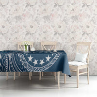 Kia Orana Cook Islands Tablecloth Tiare and Stars - Navy Blue LT7 - Polynesian Pride