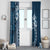 Kia Orana Cook Islands Window Curtain Tiare and Stars - Navy Blue