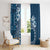 Kia Orana Cook Islands Window Curtain Tiare and Stars - Navy Blue