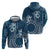 Kia Orana Cook Islands Zip Hoodie Tiare and Stars - Navy Blue