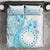 Kia Orana Cook Islands Bedding Set Tiare and Stars - Turquoise