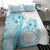 Kia Orana Cook Islands Bedding Set Tiare and Stars - Turquoise