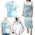 Kia Orana Cook Islands Family Matching Puletasi and Hawaiian Shirt Tiare and Stars - Turquoise