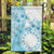 Kia Orana Cook Islands Garden Flag Tiare and Stars - Turquoise