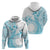 Kia Orana Cook Islands Hoodie Tiare and Stars - Turquoise