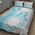 Kia Orana Cook Islands Quilt Bed Set Tiare and Stars - Turquoise