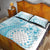 Kia Orana Cook Islands Quilt Bed Set Tiare and Stars - Turquoise