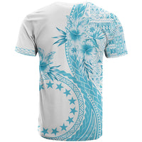 Kia Orana Cook Islands T Shirt Tiare and Stars - Turquoise LT7 - Polynesian Pride