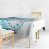 Kia Orana Cook Islands Tablecloth Tiare and Stars - Turquoise LT7 - Polynesian Pride