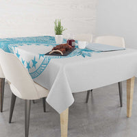 Kia Orana Cook Islands Tablecloth Tiare and Stars - Turquoise LT7 - Polynesian Pride