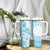 Kia Orana Cook Islands Tumbler With Handle Tiare & Stars - Turquoise