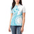 Kia Orana Cook Islands Women Polo Shirt Tiare and Stars - Turquoise