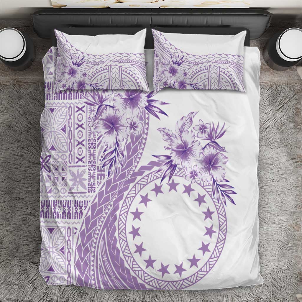 Kia Orana Cook Islands Bedding Set Tiare and Stars - Lavender LT7 Lavender - Polynesian Pride