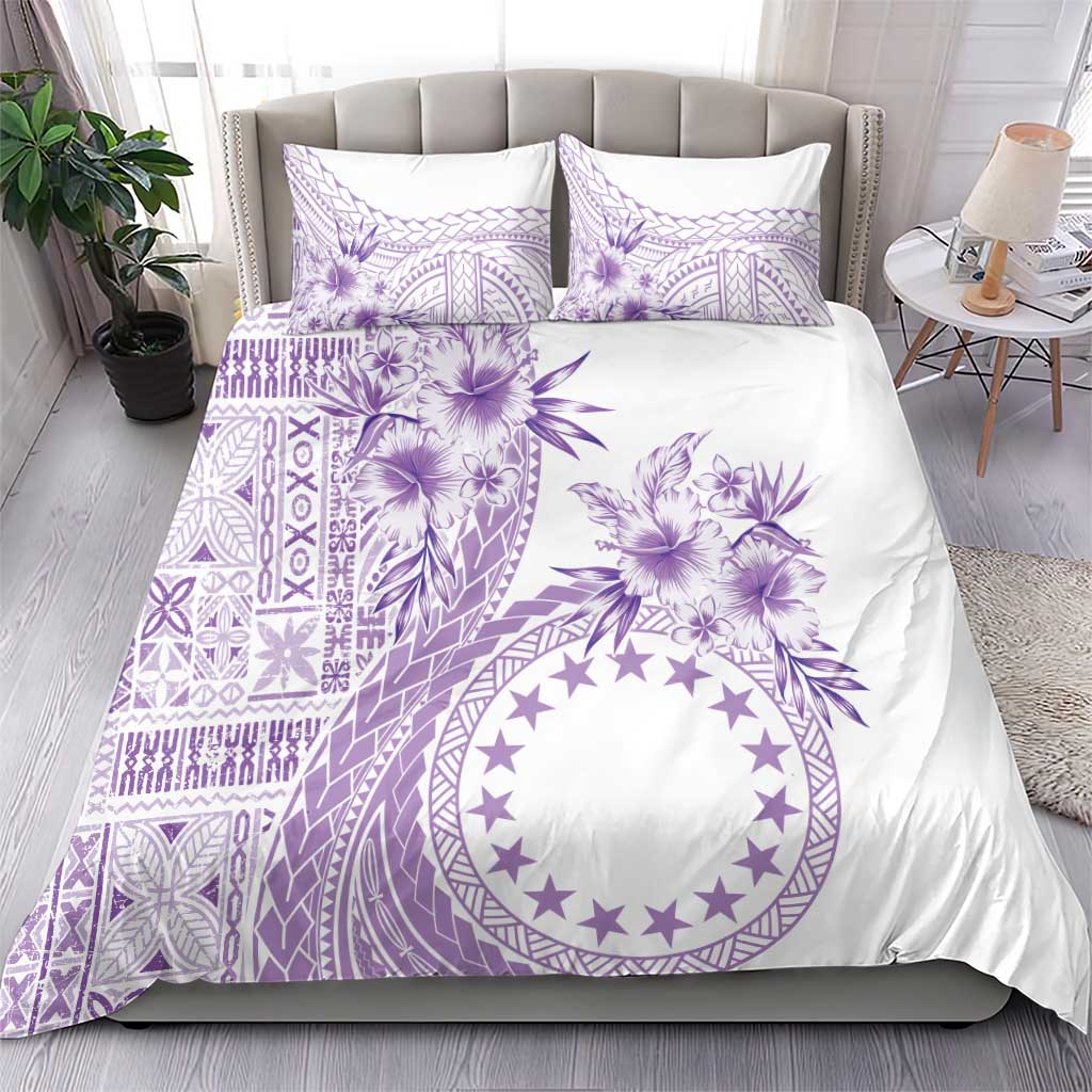 Kia Orana Cook Islands Bedding Set Tiare and Stars - Lavender LT7 - Polynesian Pride