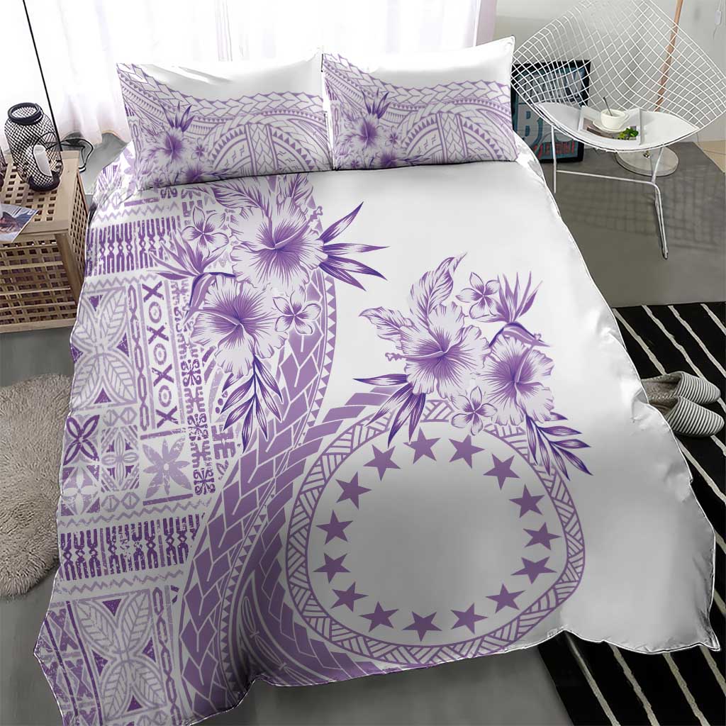 Kia Orana Cook Islands Bedding Set Tiare and Stars - Lavender LT7 - Polynesian Pride