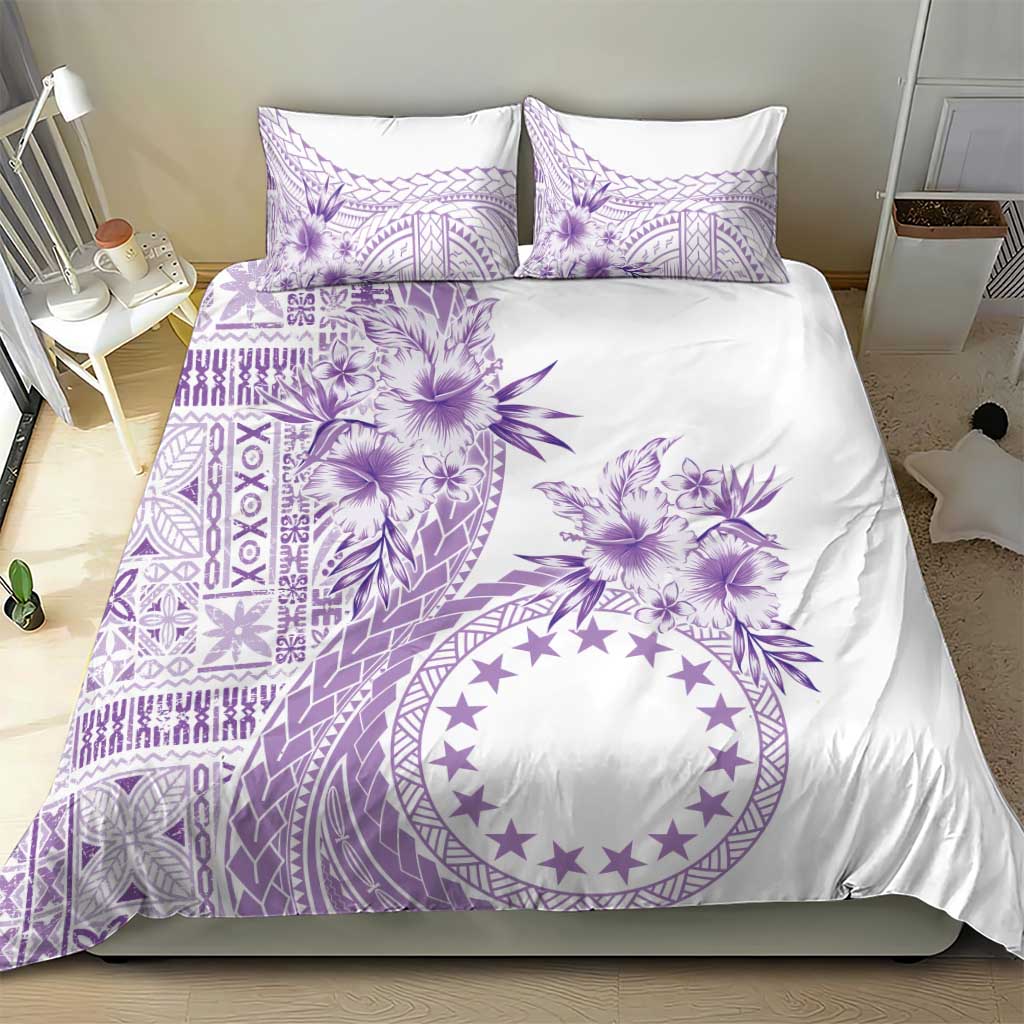 Kia Orana Cook Islands Bedding Set Tiare and Stars - Lavender LT7 - Polynesian Pride