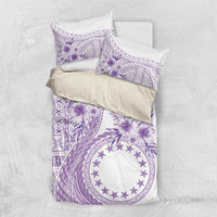 Kia Orana Cook Islands Bedding Set Tiare and Stars - Lavender LT7 US Twin 172cm x 218cm Lavender - Polynesian Pride