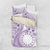 Kia Orana Cook Islands Bedding Set Tiare and Stars - Lavender