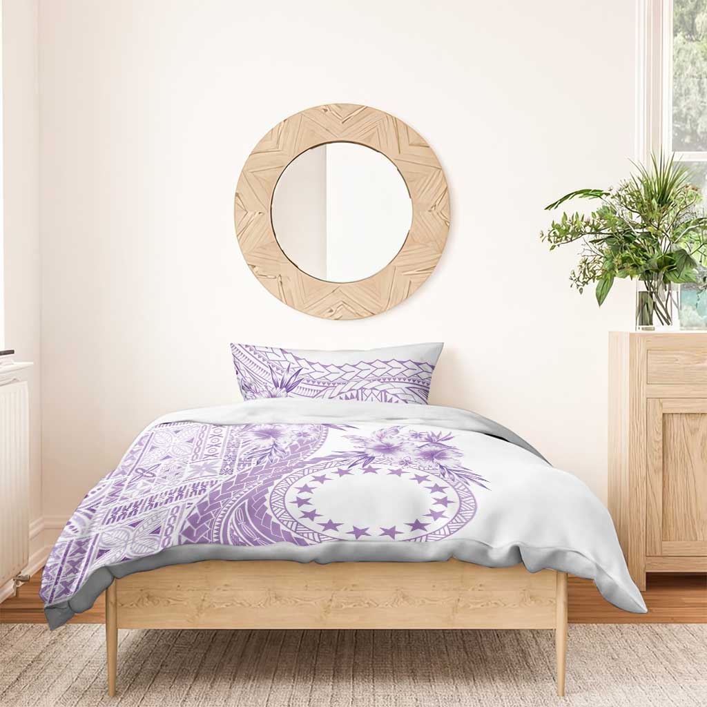 Kia Orana Cook Islands Bedding Set Tiare and Stars - Lavender LT7 - Polynesian Pride