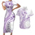 Kia Orana Cook Islands Couples Matching Short Sleeve Bodycon Dress and Hawaiian Shirt Tiare and Stars - Lavender