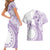 Kia Orana Cook Islands Couples Matching Short Sleeve Bodycon Dress and Hawaiian Shirt Tiare and Stars - Lavender