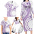 Kia Orana Cook Islands Family Matching Long Sleeve Bodycon Dress and Hawaiian Shirt Tiare and Stars - Lavender