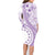 Kia Orana Cook Islands Family Matching Long Sleeve Bodycon Dress and Hawaiian Shirt Tiare and Stars - Lavender