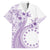 Kia Orana Cook Islands Family Matching Off The Shoulder Long Sleeve Dress and Hawaiian Shirt Tiare and Stars - Lavender