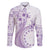 Kia Orana Cook Islands Family Matching Off The Shoulder Long Sleeve Dress and Hawaiian Shirt Tiare and Stars - Lavender