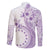 Kia Orana Cook Islands Family Matching Off The Shoulder Long Sleeve Dress and Hawaiian Shirt Tiare and Stars - Lavender