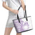 Kia Orana Cook Islands Leather Tote Bag Tiare and Stars - Lavender