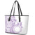 Kia Orana Cook Islands Leather Tote Bag Tiare and Stars - Lavender