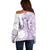 Kia Orana Cook Islands Off Shoulder Sweater Tiare and Stars - Lavender