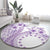 Kia Orana Cook Islands Round Carpet Tiare and Stars - Lavender