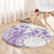 Kia Orana Cook Islands Round Carpet Tiare and Stars - Lavender