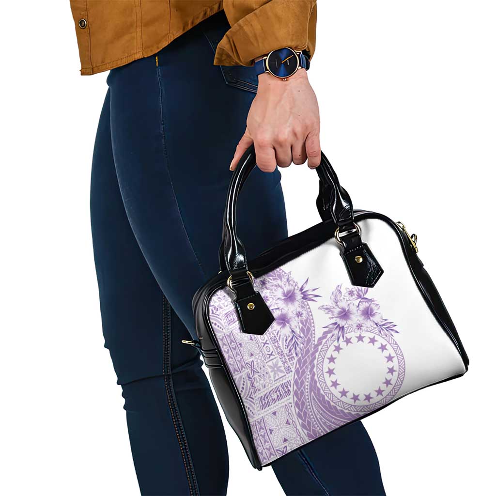 Kia Orana Cook Islands Shoulder Handbag Tiare and Stars - Lavender LT7 - Polynesian Pride