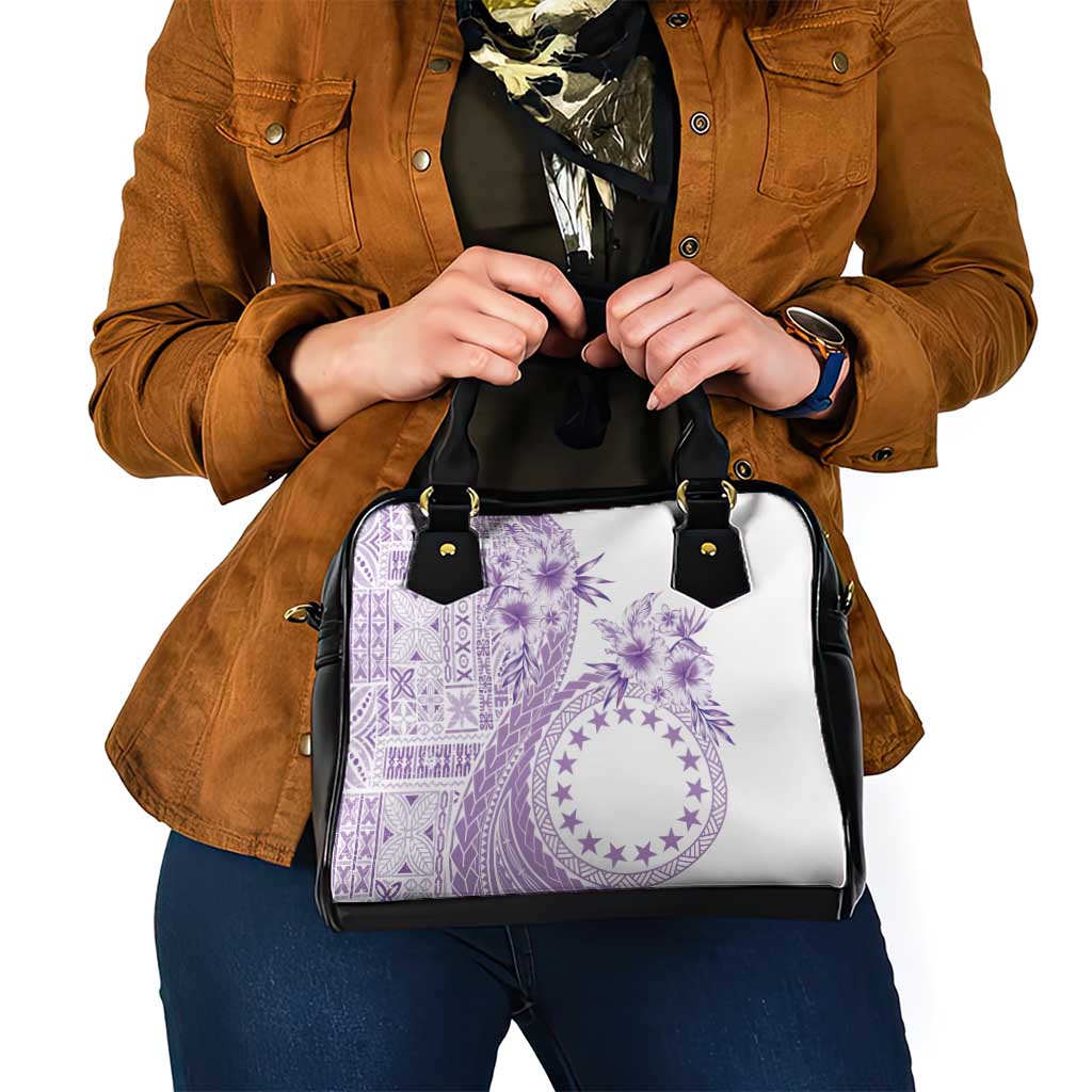 Kia Orana Cook Islands Shoulder Handbag Tiare and Stars - Lavender LT7 - Polynesian Pride