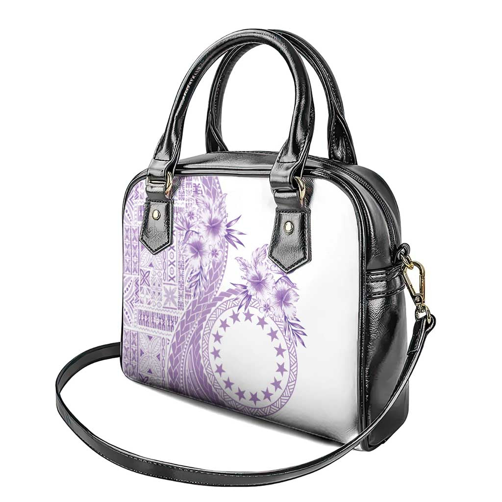 Kia Orana Cook Islands Shoulder Handbag Tiare and Stars - Lavender LT7 - Polynesian Pride
