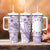 Kia Orana Cook Islands Tumbler With Handle Tiare & Stars - Lavender