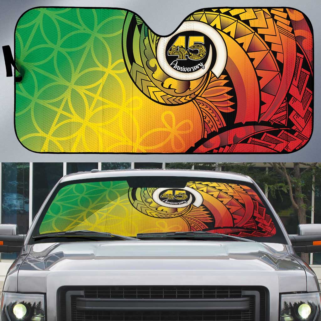 Vanuatu 45th Independence Anniversary Auto Sun Shade Ni-Van Sandroing LT7 Colorful - Polynesian Pride