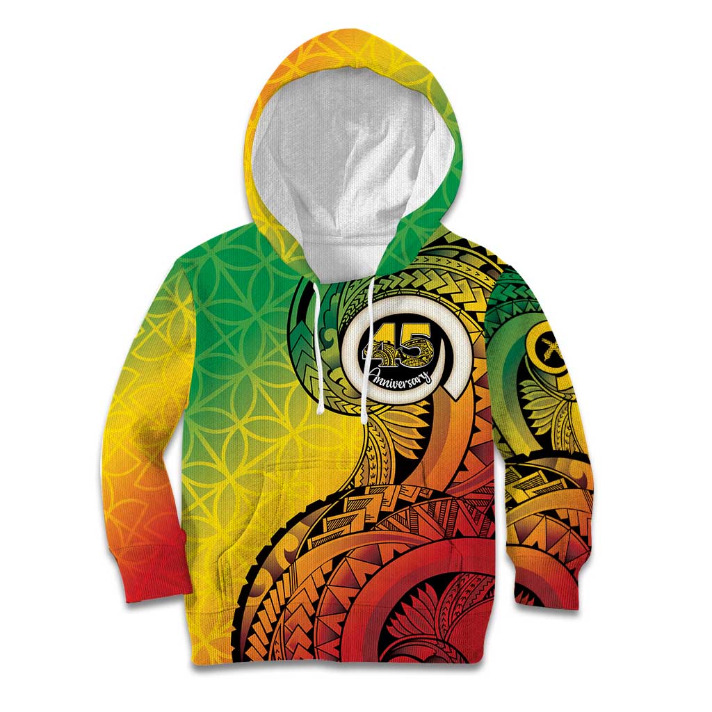 Vanuatu 45th Independence Anniversary Kid Hoodie Ni-Van Sandroing LT7 Hoodie Colorful - Polynesian Pride