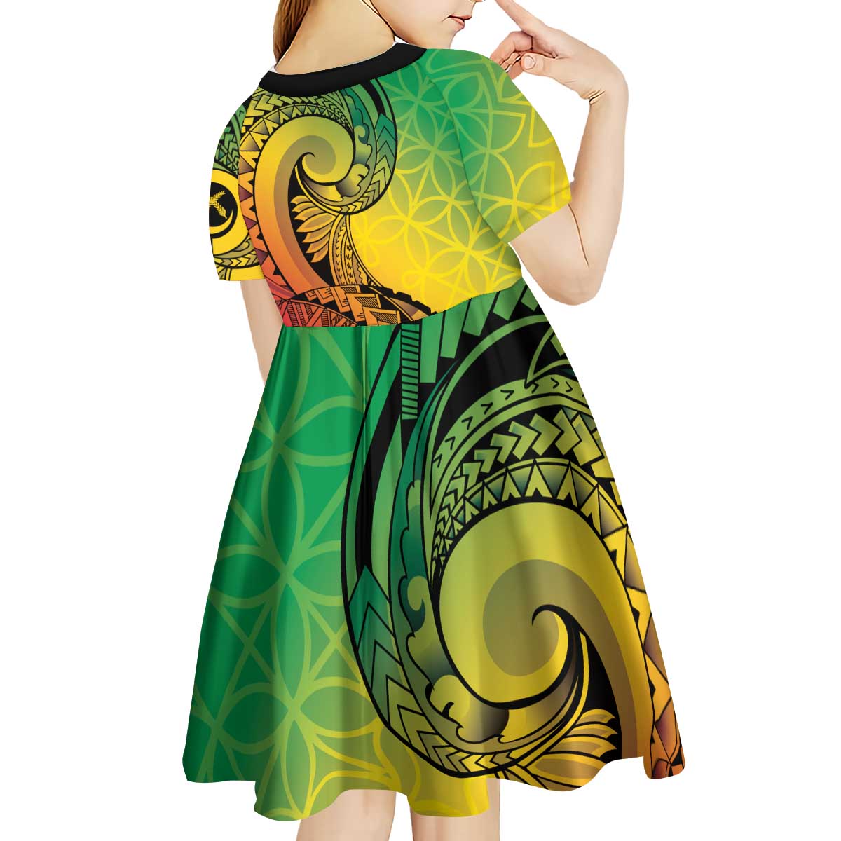 Vanuatu 45th Independence Anniversary Kid Short Sleeve Dress Ni-Van Sandroing LT7 - Polynesian Pride