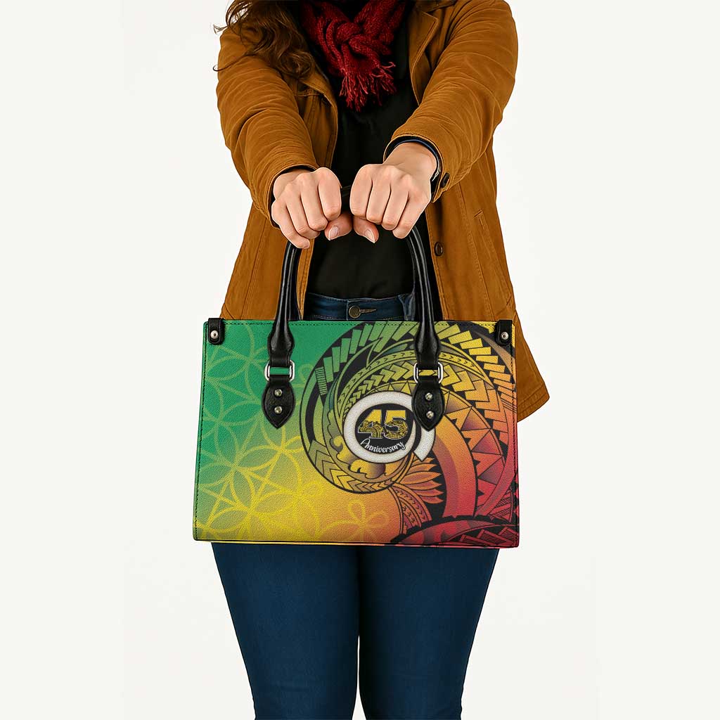 Vanuatu 45th Independence Anniversary Leather Bag Ni-Van Sandroing LT7 Colorful - Polynesian Pride