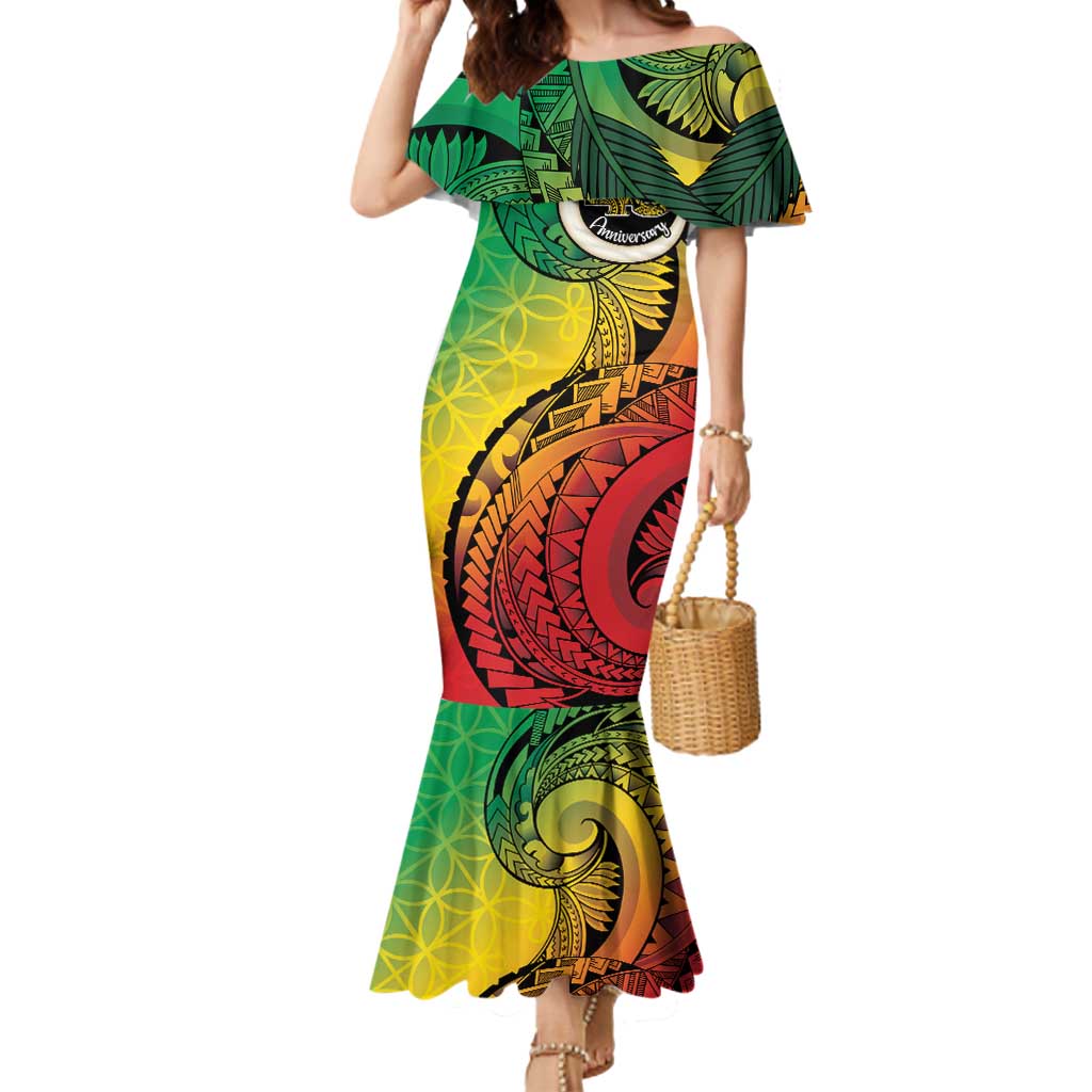 Vanuatu 45th Independence Anniversary Mermaid Dress Ni-Van Sandroing LT7 Women Colorful - Polynesian Pride