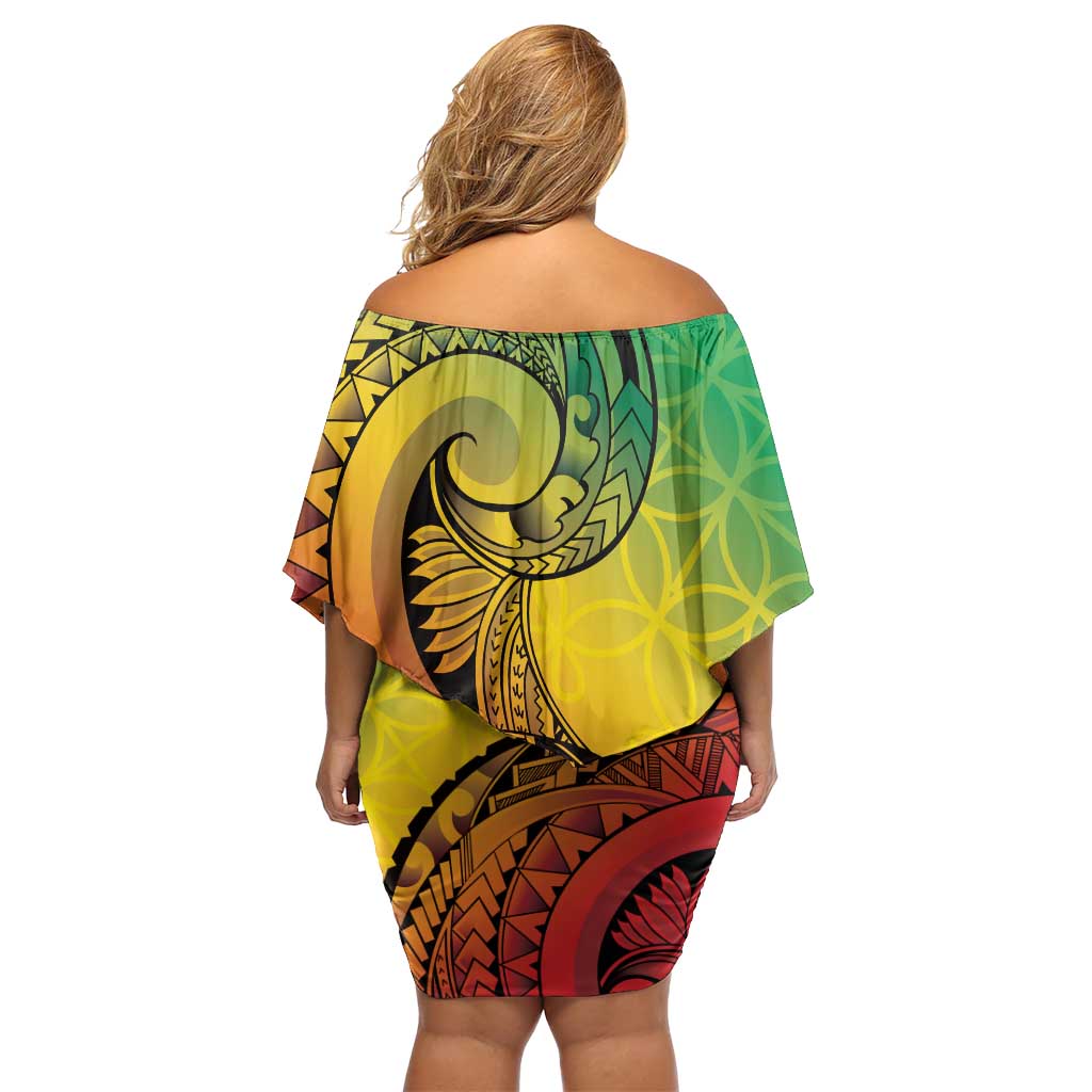 Vanuatu 45th Independence Anniversary Off Shoulder Short Dress Ni-Van Sandroing LT7 - Polynesian Pride