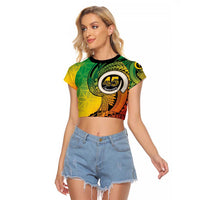 Vanuatu 45th Independence Anniversary Raglan Cropped T Shirt Ni-Van Sandroing LT7 Female Colorful - Polynesian Pride