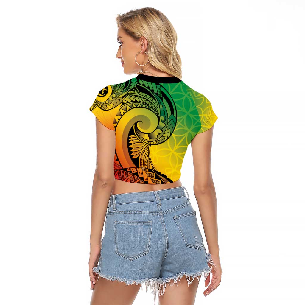 Vanuatu 45th Independence Anniversary Raglan Cropped T Shirt Ni-Van Sandroing LT7 - Polynesian Pride